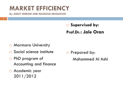 MARKET EFFICIENCY By: ELROY DIMSON AND MASSOUD