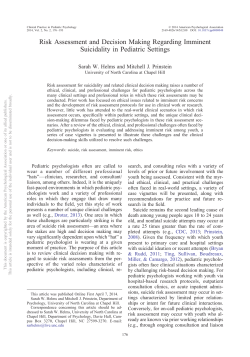 Risk Assessment and Decision Making Regarding