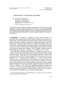 Complexity of Protein Folding