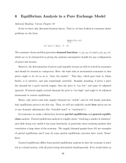 8 Equilibrium Analysis in a Pure Exchange Model