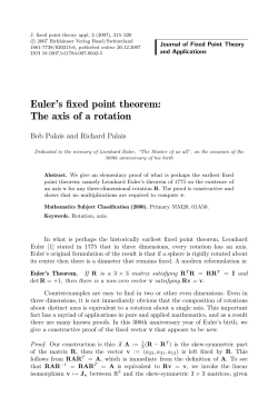 Euler`s fixed point theorem: The axis of a rotation