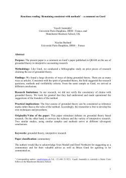 Reactions reading `Remaining consistent with grounded theory` &ndash; a