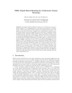 DBR: Depth-Based Routing for Underwater Sensor - UConn