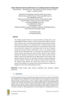 Game elements improve performance in a - gaips - INESC-ID