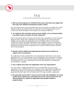 FAQ SYSTEM DEVELOPMENT FUND 2016