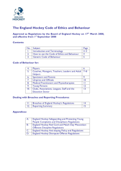 Paper for Board - Code of Ethics and Behaviour