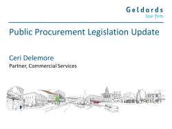 Ceri Delemore : Public Procurement:The New Rules