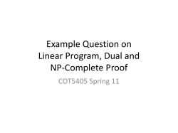 Example Question on Linear Program, Dual and NP