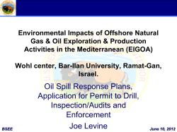 Oil Spill Response Plans, Application for Permit to Drill, Inspection