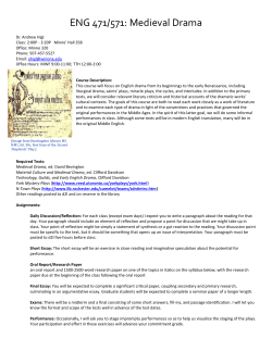 ENGLISH 417/517: Seminar on Medieval Drama