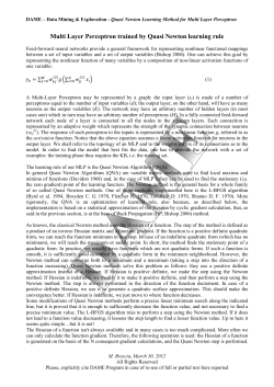 Multi Layer Perceptron trained by Quasi Newton learning rule
