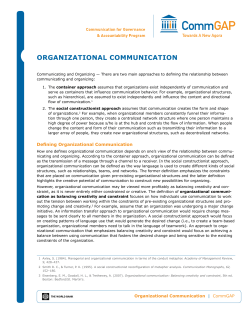 OrganizatiOnal COmmuniCatiOn