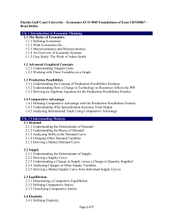 Florida Gulf Coast University - Economics ECO 5005 Foundations of
