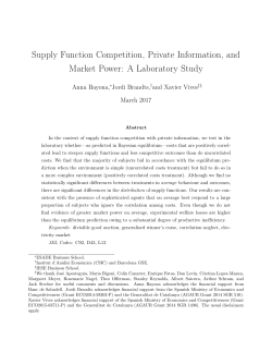 Supply Function Competition, Private Information, and - IAE-CSIC