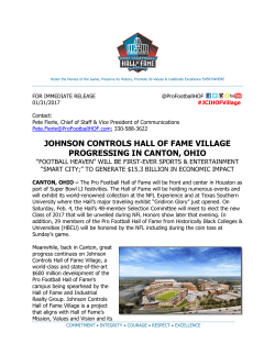 johnson controls hall of fame village progressing in canton, ohio