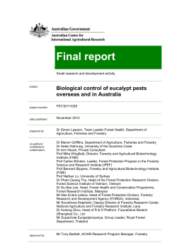 Biological control of eucalypt pests overseas and in Australia