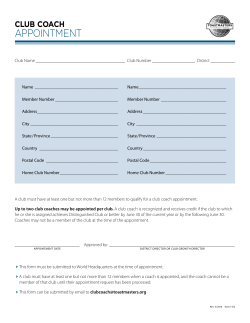 Club Coach Appointment