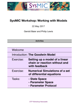 SysMIC Workshop: Working with Models