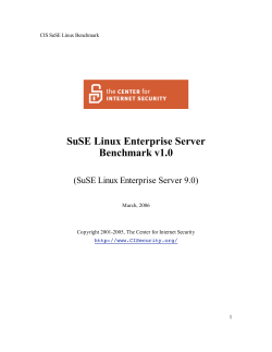 SuSE Linux Enterprise Server Benchmark v1.0