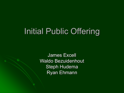 IPOs - Group 3 - U of L Class Index