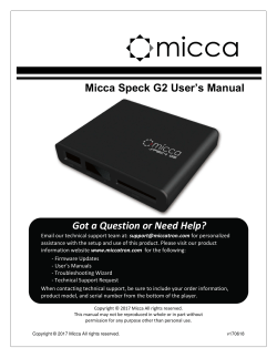 Micca Speck G2 User`s Manual Got a Question or Need Help?