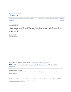 Assumption Food Pantry Website and Multimedia Content