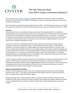 The DOL Fiduciary Rule: How Will It Impact