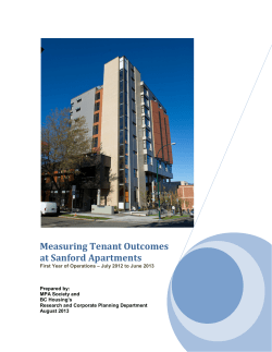Measuring Tenant Outcomes at Sanford Apartments