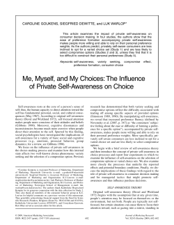Me, Myself, and My Choices: The Influence of Private