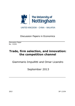 Trade, firm selection, and innovation: the