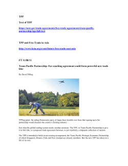 TPP and Free Trade in Asia