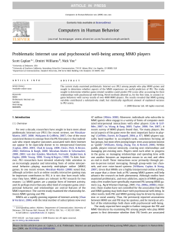 Problematic Internet use and psychosocial well
