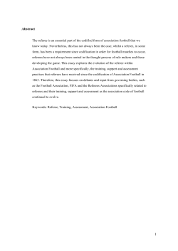 The Emergence of Training and Assessment for Referees in