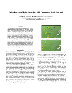 Online Learning of Robot Soccer Free Kick Plans using a Bandit