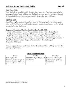 Calculus Spring Final Study Guide