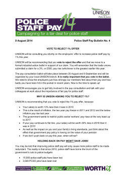 Police Staff Pay Bulletin 4 - 2014