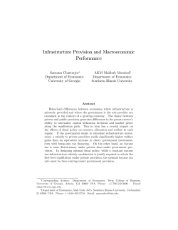 Infrastructure Provision and Macroeconomic Performance