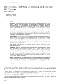 Expectations, Prefitting Counseling, and Hearing Aid Outcome