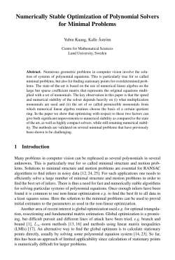 Numerically Stable Optimization of Polynomial Solvers for Minimal