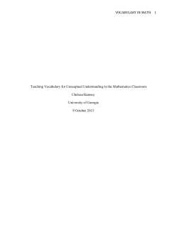 Teaching Vocabulary for Conceptual Understanding in the