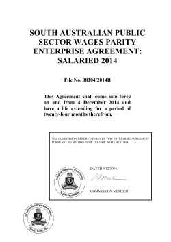 South Australian Public Sector Wages Parity Enterprise Agreement