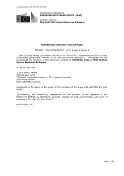 framework supply contract - European Commission