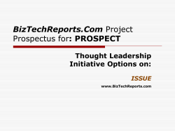 BTR Prospectus Template - (PPT Format)