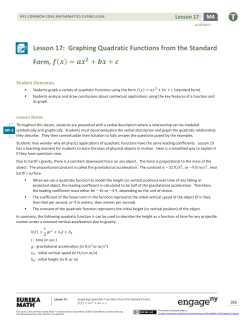 Algebra I Module 4, Topic B, Lesson 17: Teacher Version