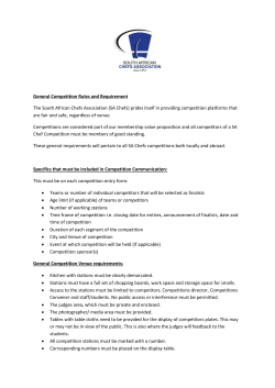 General Competition Rules and Requirement The South African
