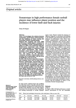 Original articles Somatotype in high performance female netball