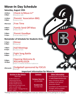 2017 Freshman Move In Handout