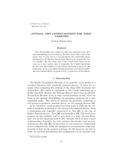 OPTIMAL TEST-CONFIGURATIONS FOR TORIC