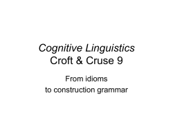 From idioms to construction grammar