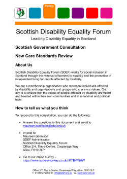 New Care Standards Review - Have Your Say on Disability